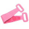 Silicone bath body back brush scrubber bath towel exfoliating belt long handle cleaning scrubbing belt